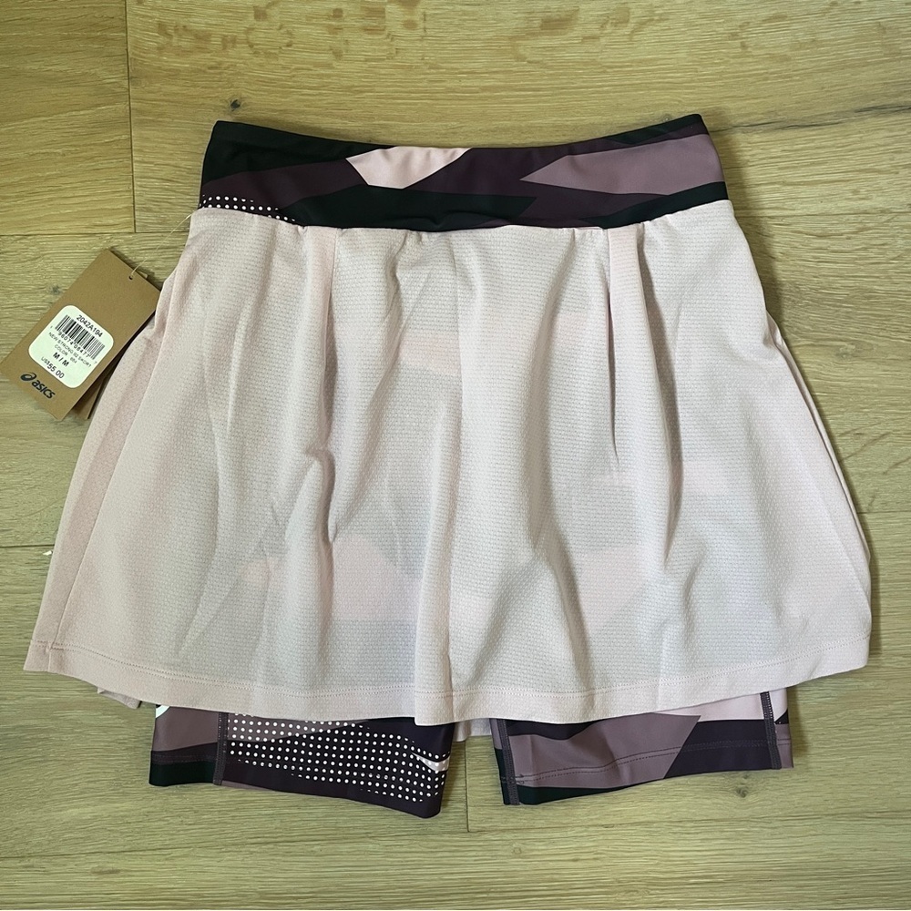 New $55 ASICS Women's New Strong 92 Skort 8”Sz M Brilliant Light Pink/black *R27 - Picture 3 of 6